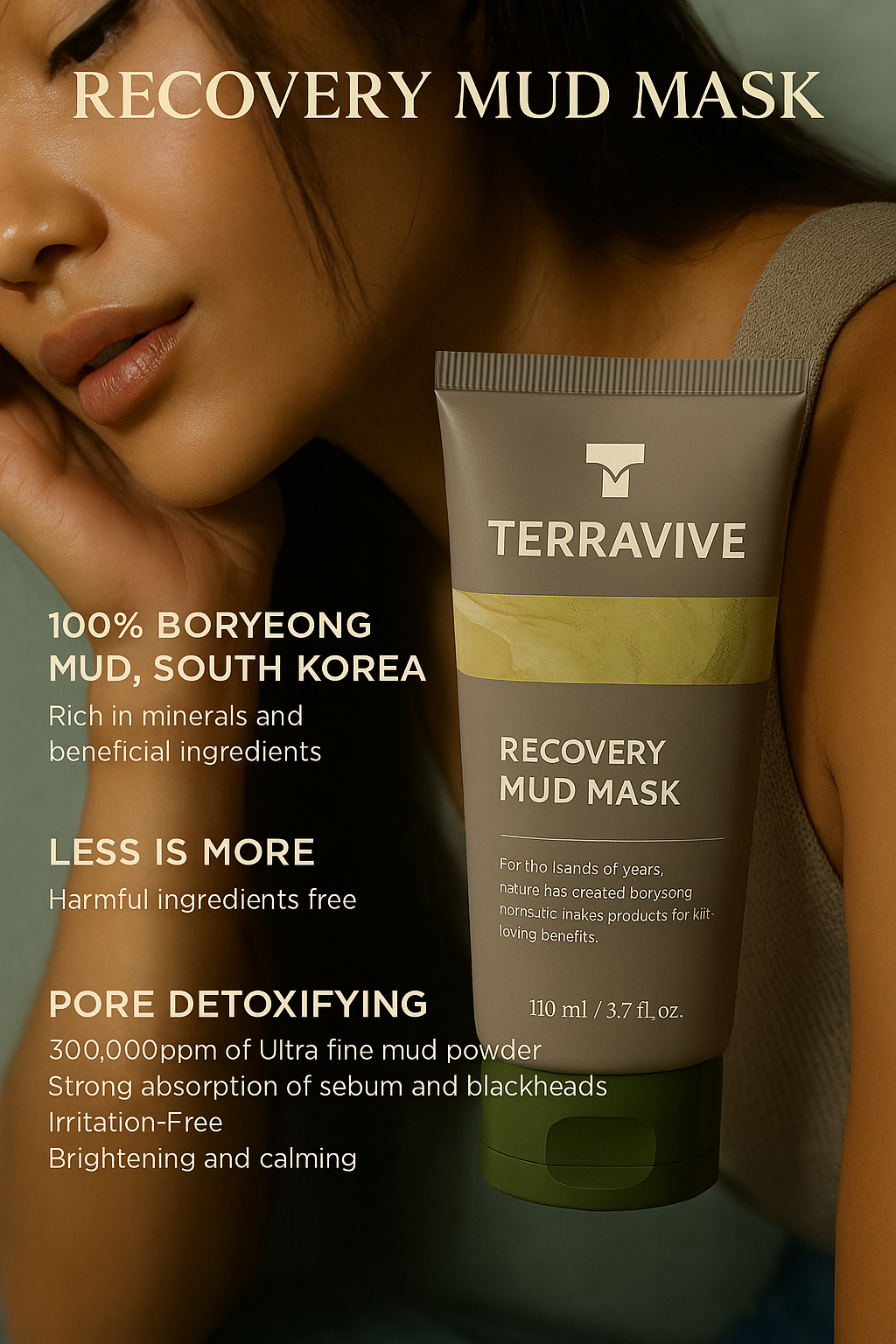 "Unlock Clear, Smooth Skin with TerraVive™ Recovery Mud Mask – Nature’s Healing Power"